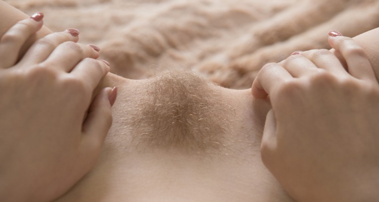 closeup of Lily Rader’s pubic hair